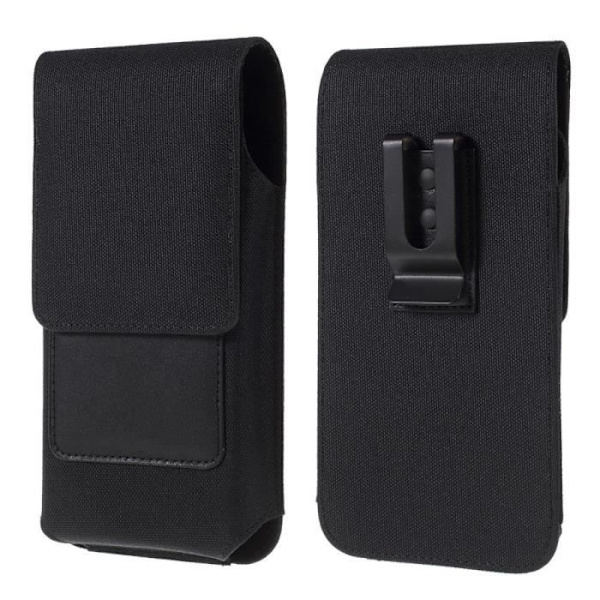 Vertikal Etui Housse Clip Metal For Strop Pince i Tekstil og Læder med Kortholder til Fujitsu Arrows NX F-01J > Sort sort