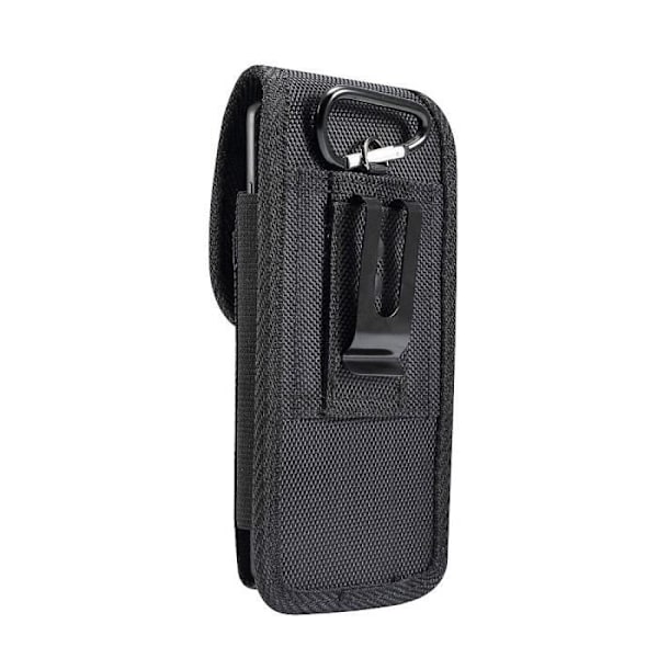 til Motorola Moto G6 Vertikal bæltetaske Cover Læder Nylon - Sort sort