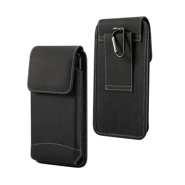 til ITEL S24 (2024) Vertikal Læder og Nylon Taske - Sort Svart