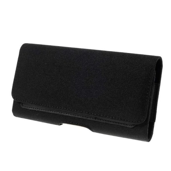Horizontal Etui Hölster Clip Metall Bälte Textil och Läder med Korthållare för Oppo Realme C2s (2020) > Svart Svart