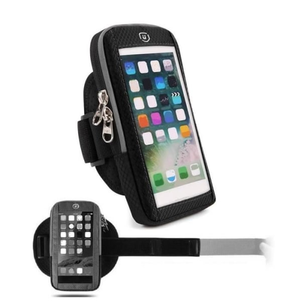 til Motorola Moto G6 Play Vandtæt reflekterende Touch Screen Case Cover til Armbånd Sport Fitness Cycling Gym - Sort sort