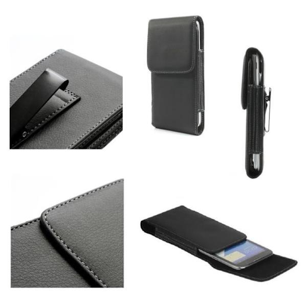 Etui Housse Clip Bälte Metallisk Vertikal Klämma i Syntetläder för => SAMSUNG GALAXY S8 [5,8"] (2017) > Svart Svart