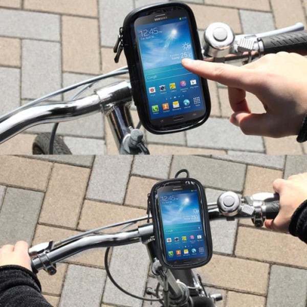 Professionellt stöd för 360 graders roterande vattentät cykel- och motorcykelstyre => SONY XPERIA ZR > Svart