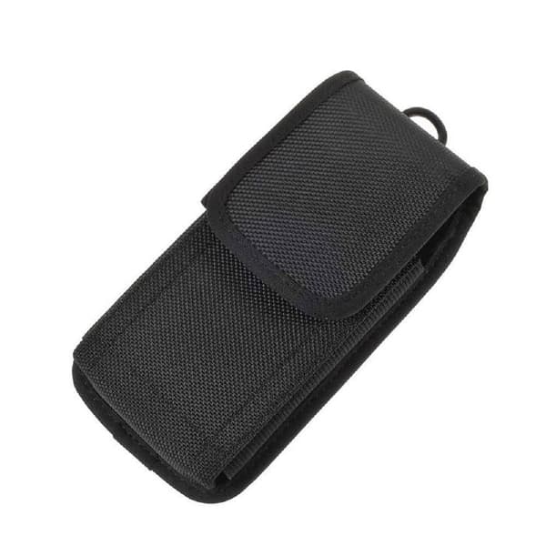 iPhone 15 Pro Max (2023) Etui i Nylon med To Vertikale og Horisontale Bæltestropper - Sort Svart