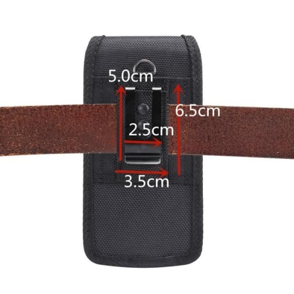 Étui Housse Ceinture - Bbk - Vivo Y21A 4G (2021) - Læder Nylon - Sort - Semi-rigid Svart