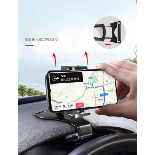 3 i 1 bil GPS-smartphonehållare: Dashboard Clamp - Visir + Air Vent Clamp för Nokia 1 &gt; Svart