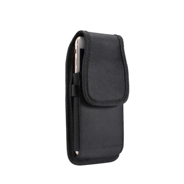 til Google Nexus 5 Lodret bælte-taske Cover Læder Nylon - Sort sort