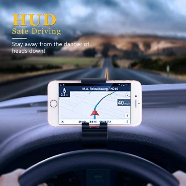 Klämma för bärbar GPS-navigationsdator för bil för Asus Zenfone Max Pro (M1) ZB601KL > Svart Svart