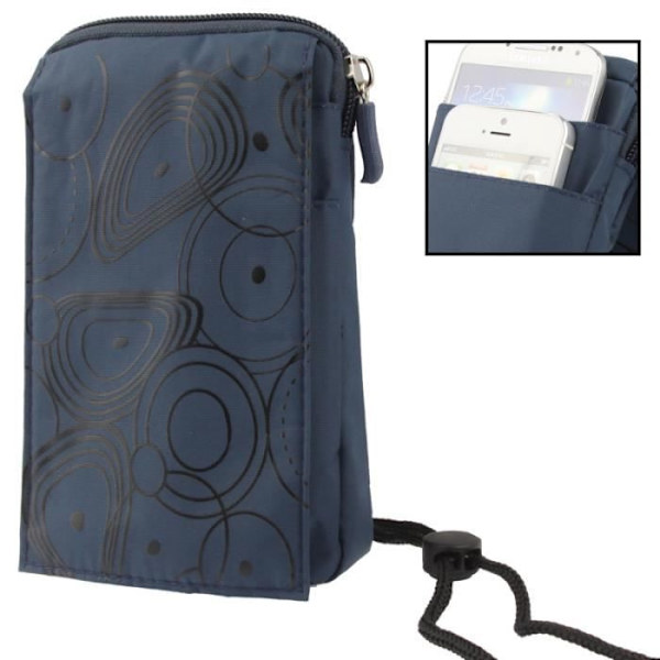 Fodral Multifunktionell Universal Flera Fack Dragkedja och en Karbinhake för => SAMSUNG GALAXY SL I9003 > BLÅ BLÅ (16 x 9,5 cm)