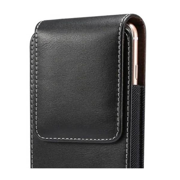 til Honor X60i (2024) Vertikalt læderetui med bæltespænde - Sort Svart