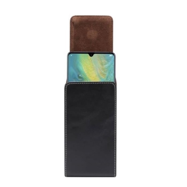 Bælteetui - HUAWEI - Y6 PRO (2019) - Kunstlæder - Magnetisk lukning - Elastisk Svart jag