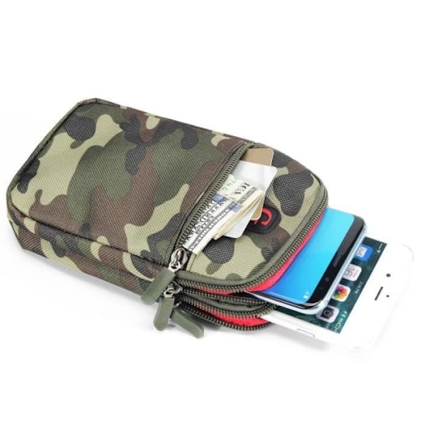 Multifunktionell Fodralbälte för Militär Marint Kamouflage för TECMOBILE TITAN 150 > GRÖN (17.5 x 10 cm) Grön