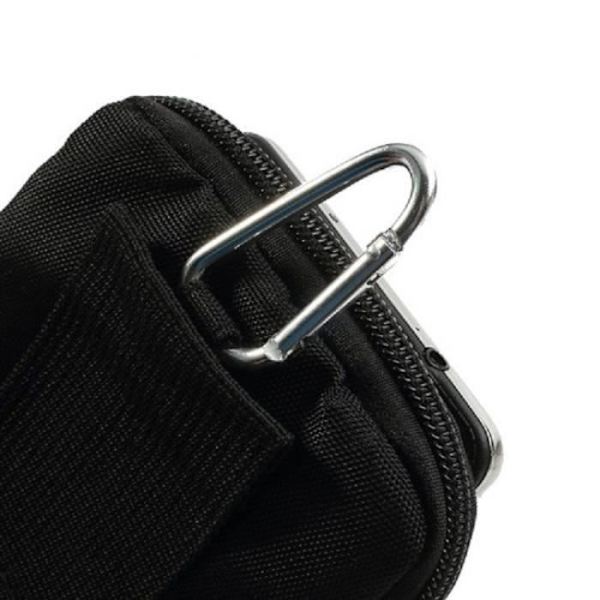 Multi-användningsfodral - DOOGEE - X30L - Nylon - Svart - Fack med karbinhake SVART XL (16,5 X 10 cm)