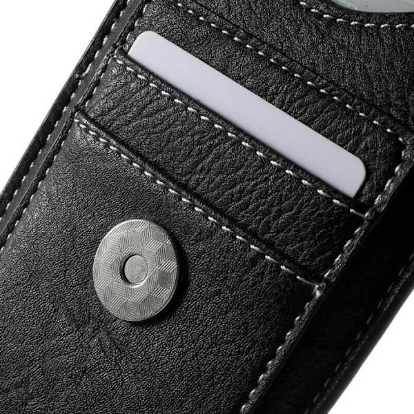Vertikal Fodral Bälte Loop i Mjukt PU och Plånbok för => Samsung Galaxy S4 Active LTE-A > Svart