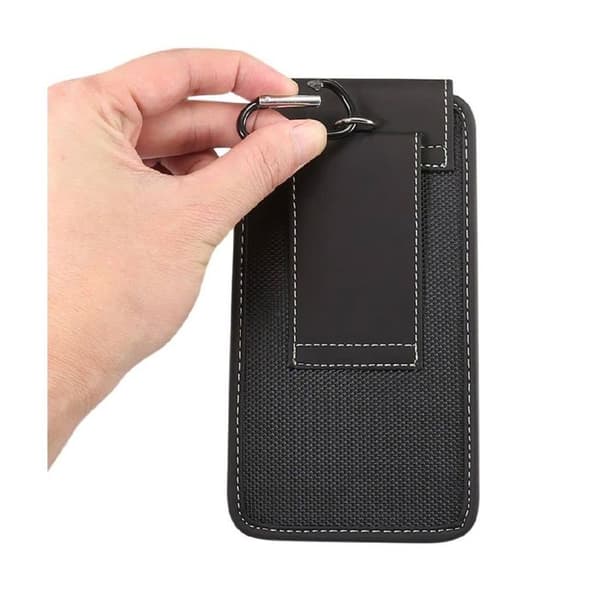 til Redmi Note 15 (2025) Vertikal Læder og Nylon Etui - Sort Svart