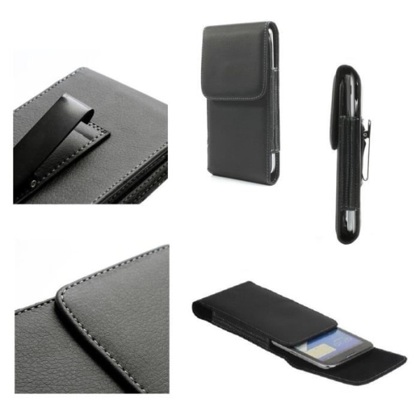 Etui Housse Clip Bälte Metallisk Vertikal Klämma i Mjukt Syntetläder för NOKIA 7 PLUS ANDROID ONE (2018) > Svart Svart
