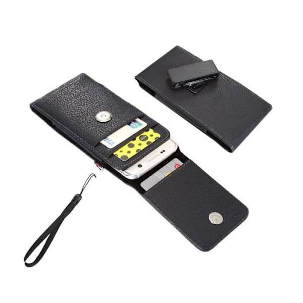 Housse til Porte-cartes Clip til Bælte Rotations 360 Etui med Magnetlukning til Huawei Honor Changwan 6 Dual > Sort sort