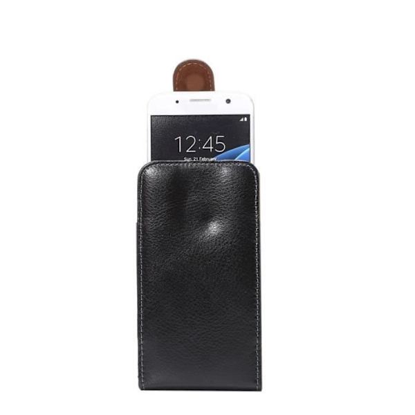 Housse Clip Belte Rotativ 360 Ægte Læder Etui til => HUAWEI ORANGE GOVA, ASCEND G535 > Sort sort
