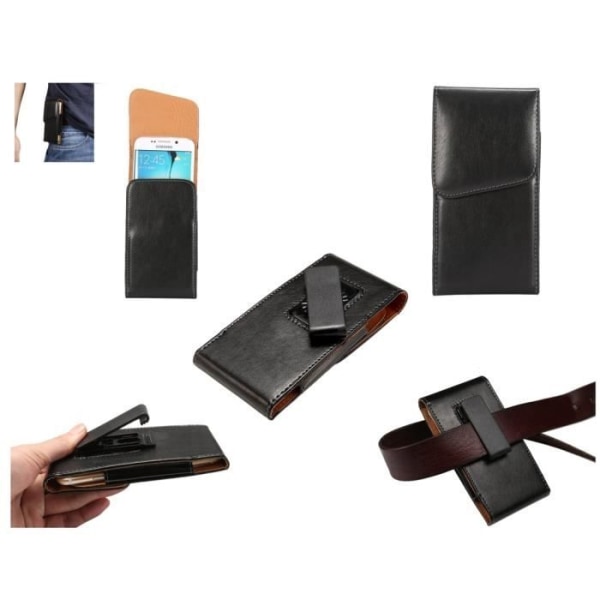 Housse Exécutive Clip Ceinture Rotatif 360 Etui i Syntetiskt Läder för => MANTA MSP4508, SMARTPHONE COMET MSP4508 > Svart Svart