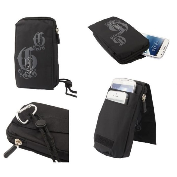 Fodral Multifunktionell Med Flera Fack Dragkedja för THURAYA X5-TOUCH (2018) > Svart (16 x 9.5 cm) Svart (16 x 9,5 cm)