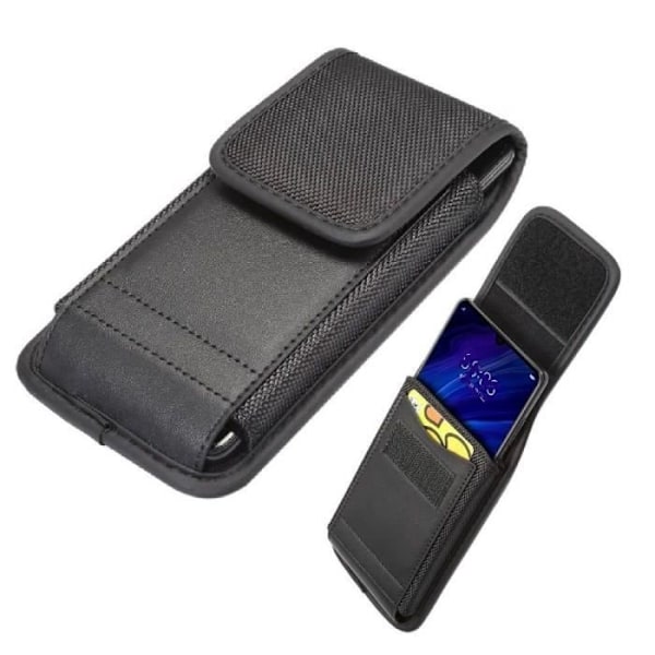Smartphone etui - Kyocera - S8 (2020) - Læder og nylon - Bælteetui - Sort sort