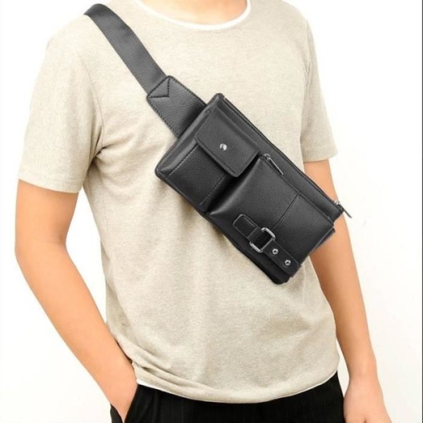 Tas til Banane med Skulderrem - MI PAD - iPAD mini - GALAXY TAB A 8.0 - Sort - Syntetisk Læder, Nylon sort