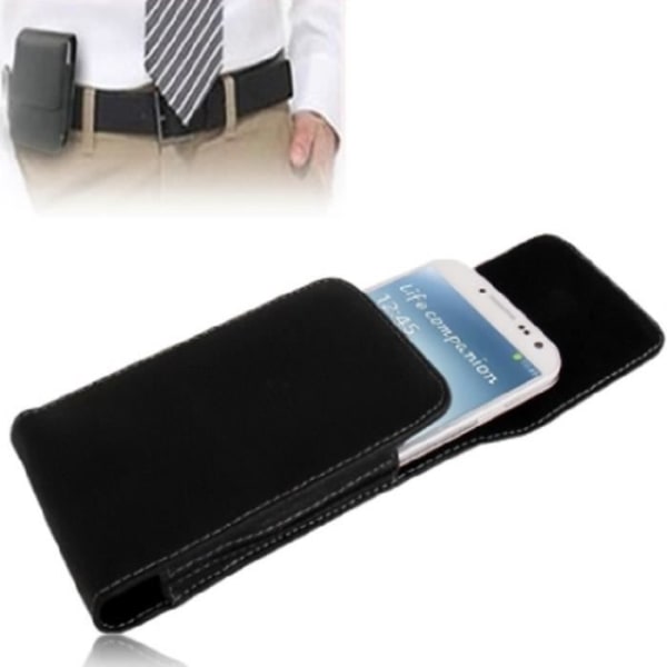 Etui Housse Clip Bälte Metallisk Vertikal Klämma i Konstläder för => SHARP AQUOS CRYSTAL X 402SH (2015) > Svart Svart