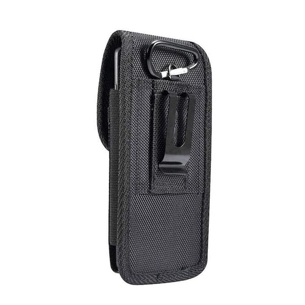til iPhone 16e (2025) Etui Bælte Vertikalt Læder Nylon - Sort Svart