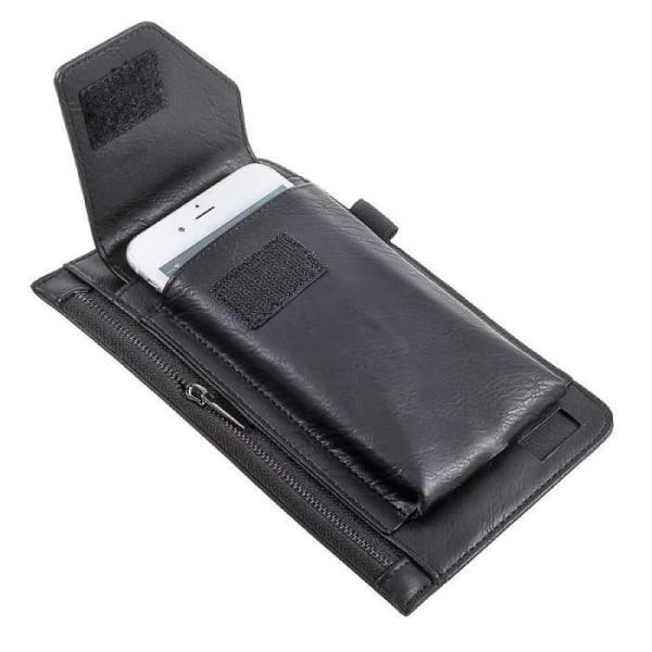 Vertikalt bältesfodral med ficka för smartphone och invändig dragkedjeficka för HIGHSCREEN EXPANSE (2018) > Svart Svart jag