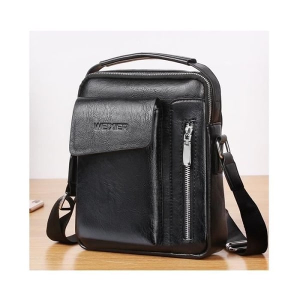 Crossbody Bag in Leather compatible with Ebook, Tablet and for HUAWEI MATE 9 > Black Svart