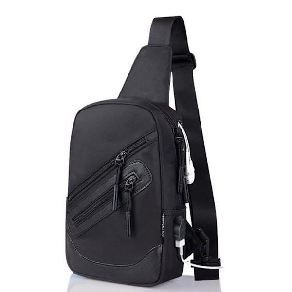 Rygsæk Skuldertaske Nylon kompatibel med E-bog, Tablet og til Ulefone Armor X7 Pro (2020) > Sort Svart