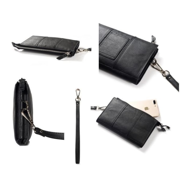 Exklusiv ny design handväska i äkta läder för Onyx Midia Inkphone E43 Boox E43 &gt; Svart