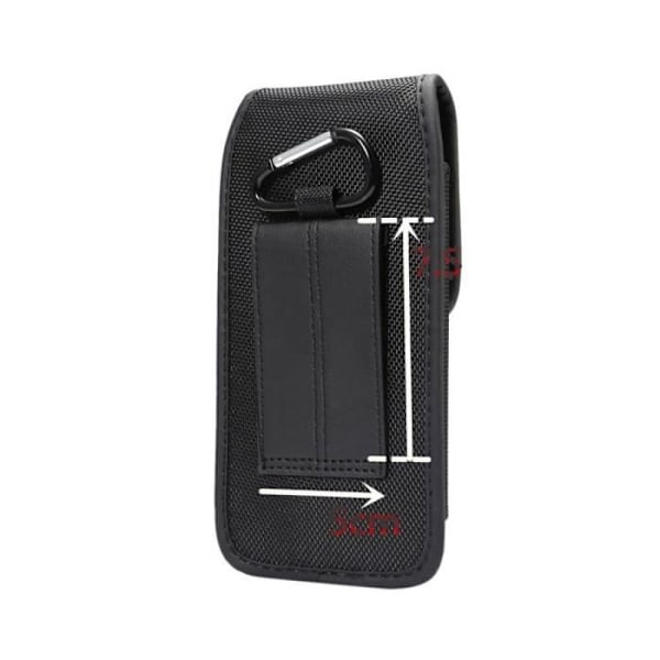 Etui til Honor 8A Pro (2019) bæltecover med kortholder læder og nylon lodret - sort sort
