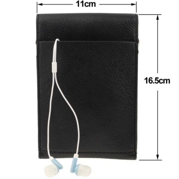 Sac Étui Housse för Tabletter och Smartphone med Mjuk PU-ficka Universell för => QMobile T50 Bolt > Svart