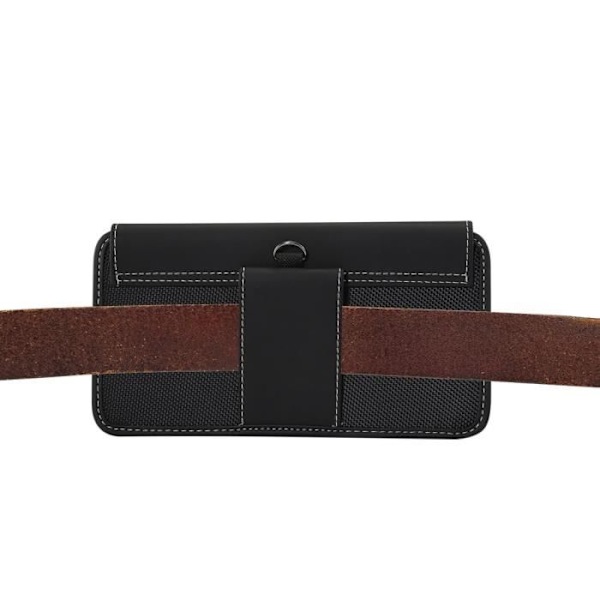 Étui Housse Bælte Vandret Ny Design Læder & Nylon til LG G4 F500K -A (LG P1) (2015) > Sort Svart jag