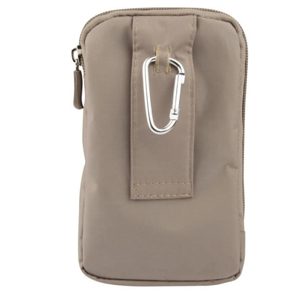 Universell flerfunktionsfodral Flera dragkedjeförsedda fack och en karbinhake för => SAMSUNG GALAXY STAR PRO > BEIGE (16 x 9,5 cm)