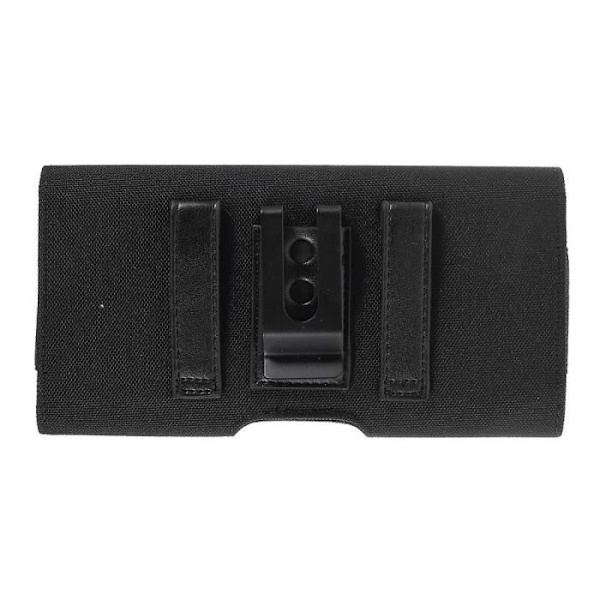 Horizontal Etui - Manta - MSP95009 - Tekstil og Læder - Magnetisk Lukning - Sort sort