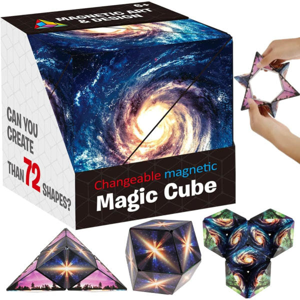 REMAKE Formförändrande Box 3D Magnetisk Magisk Kub Magnet Fidget Leksak Transformerar till Över 70 Former 3D Magisk Kub Pussel för Barn och Vuxna