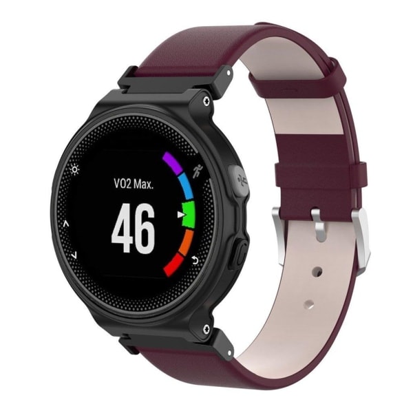 Garmin Forerunner 220 / 230 / 235 / 630 / 620 / 735 Nahkainen ranneke - Viininpunainen