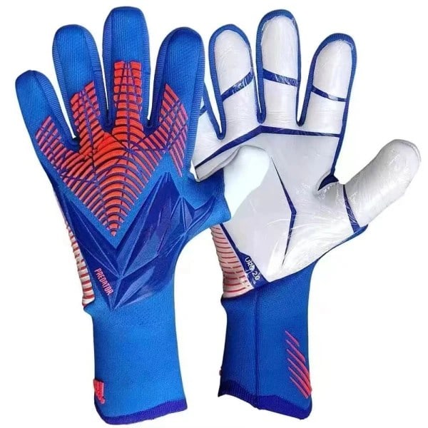 1 pair of soccer gloves Goalkeeper gloves Blue 10-Adults