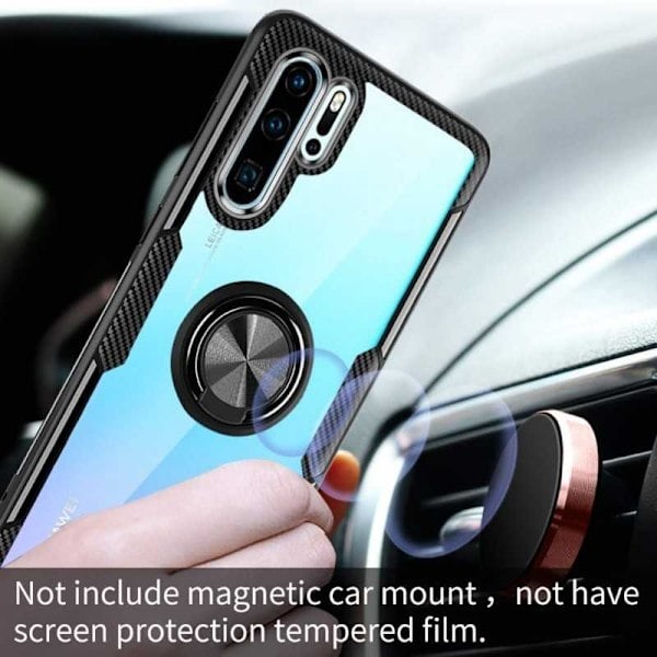 Huawei P30 Pro Praktiskt Stötsäkert Skal med Ringhållare V4 Svart