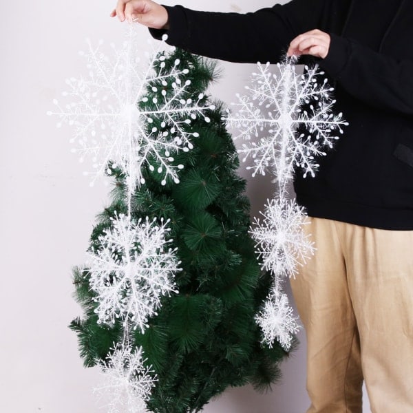 6 st 3D Snöflinga Julgransdekoration