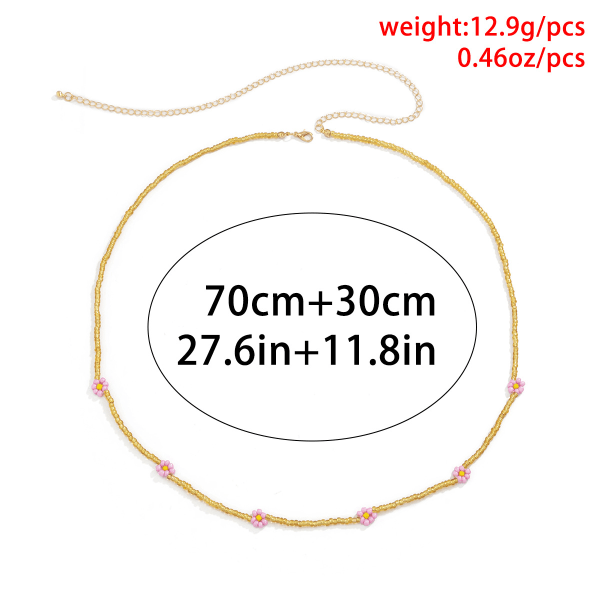 6-pak Boho Blomster Belly Chain Perlefargede Kroppskjeder Lagdelt Perlebelte Krydder Midje Kjeder for Kvinner