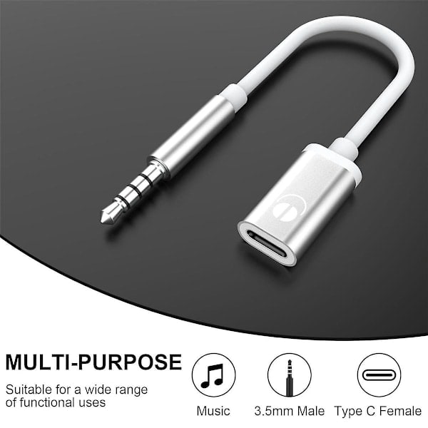 3,5 mm Han til Type C Hun Audiokabel Analog Audio Jack Hovedtelefon Audio Adapter til MP3 Afspillere Bærbar Computer Tablets