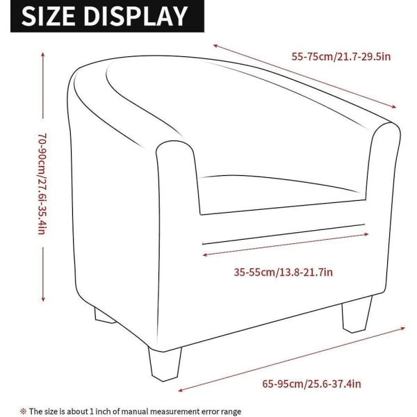 REMAKE Chesterfield Lastique Stretch fåtölj i sammet, tvättbar klädsel, fåtöljöverdrag, färg sot