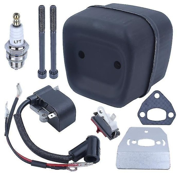 Avgassystem Dämpare Tändspole Kit för Husqvarna 136 137 141 36 41 Motorsåg 545006044 545199901 Stopp