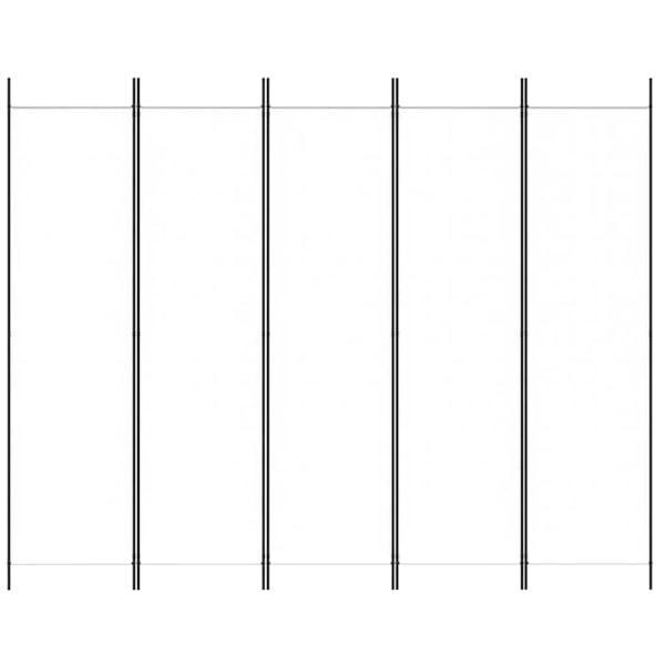 vidaXL Rumdeler 5 Paneler Hvid 250x200 cm Stof