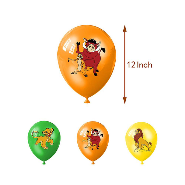Børnefødselsdagspynt fra Disney Løvernes Konge, Tegneseriefigurer til Festtilbehør, Inkluderer Balloner, Banner, Kagepynt DB
