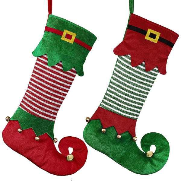 Julstrumpor med Elf-motiv, juldekoration, att hänga