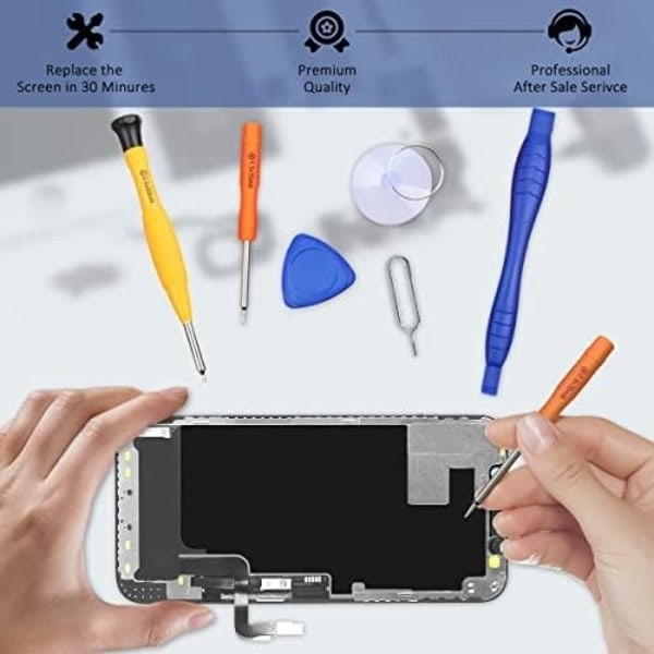 REMAKE iPhone 12/12 Pro korvausnäyttö työkaluilla ja liimalla